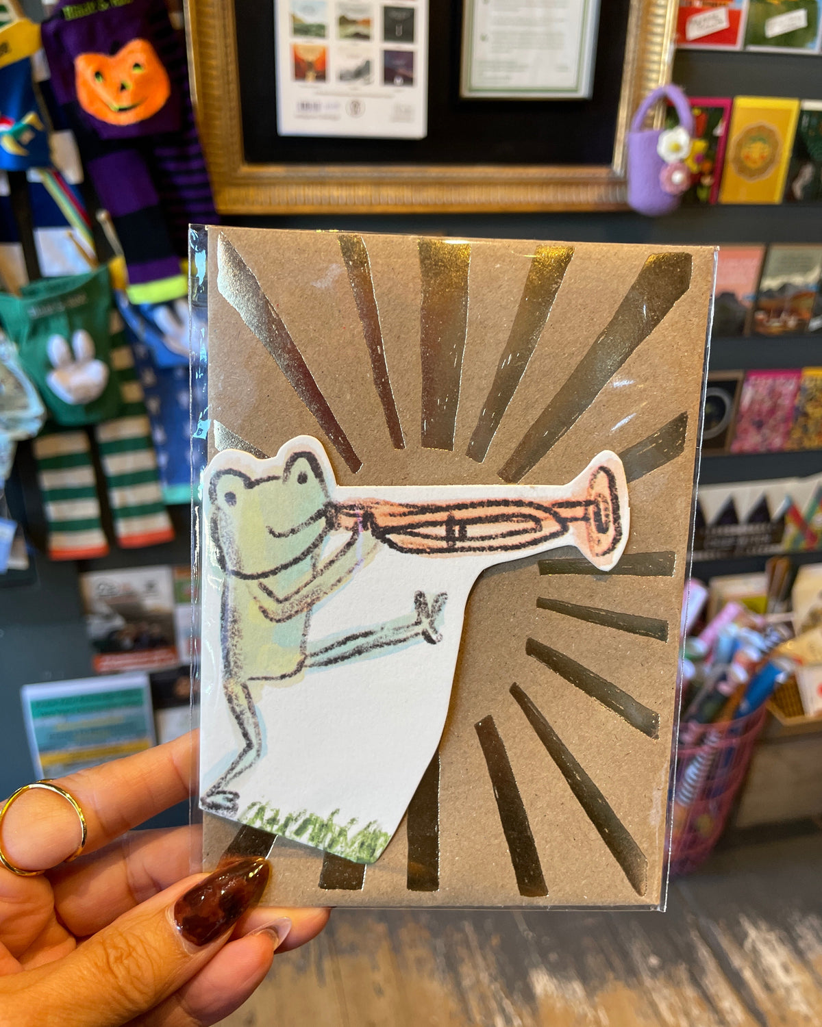 Trumpet Frog Cut Out Card