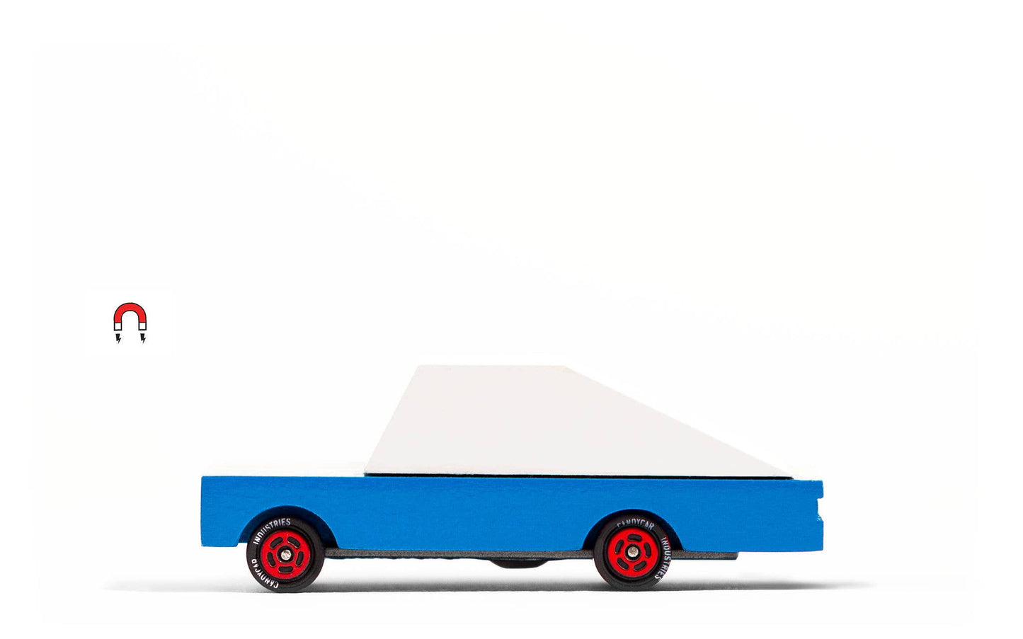 Wooden Blue Racer #8 Toy Car