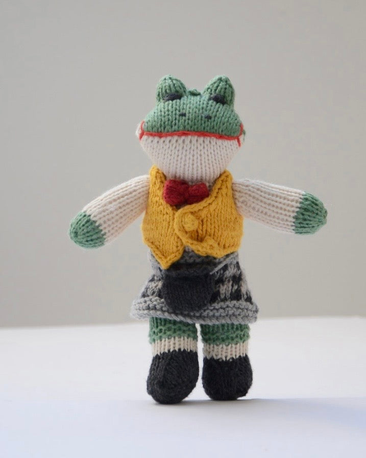 Frog with Kilt - Knitted Soft Toy