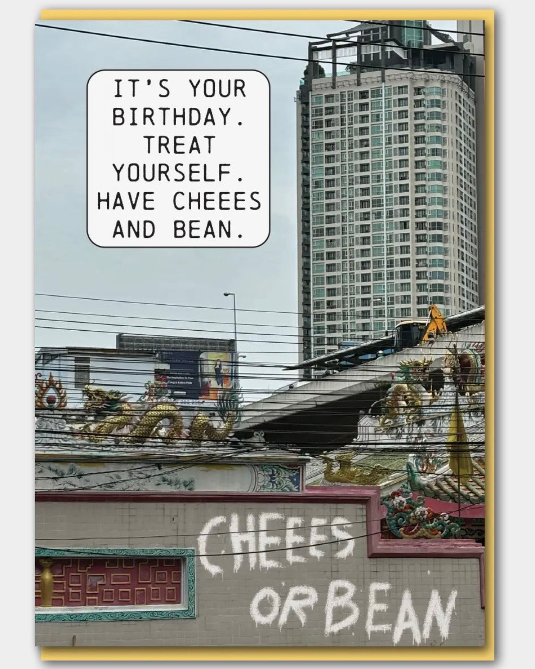 Cheees Or Bean Birthday Card
