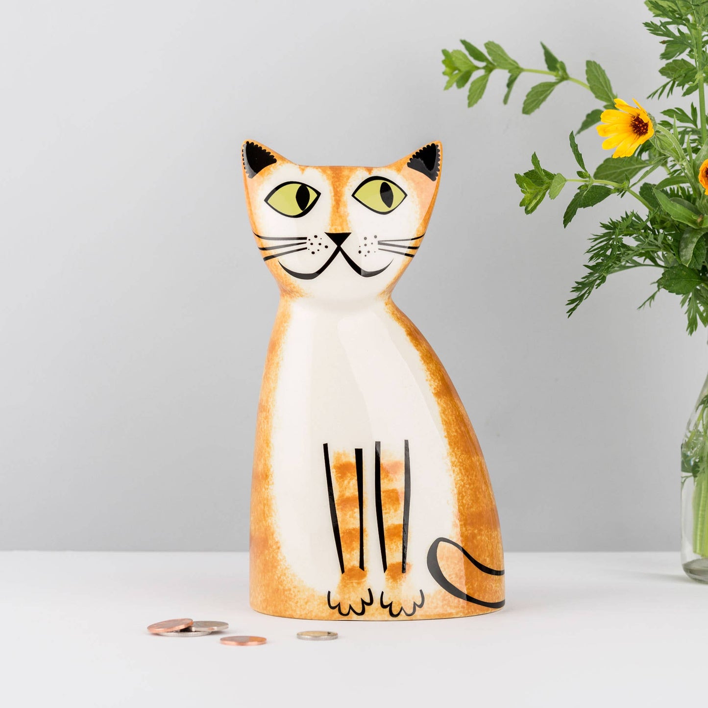 Ceramic Ginger Cat Money Box