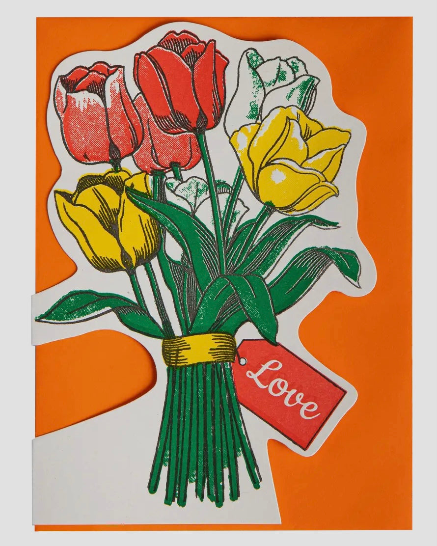 Tulips Letterpress Cut-out Card