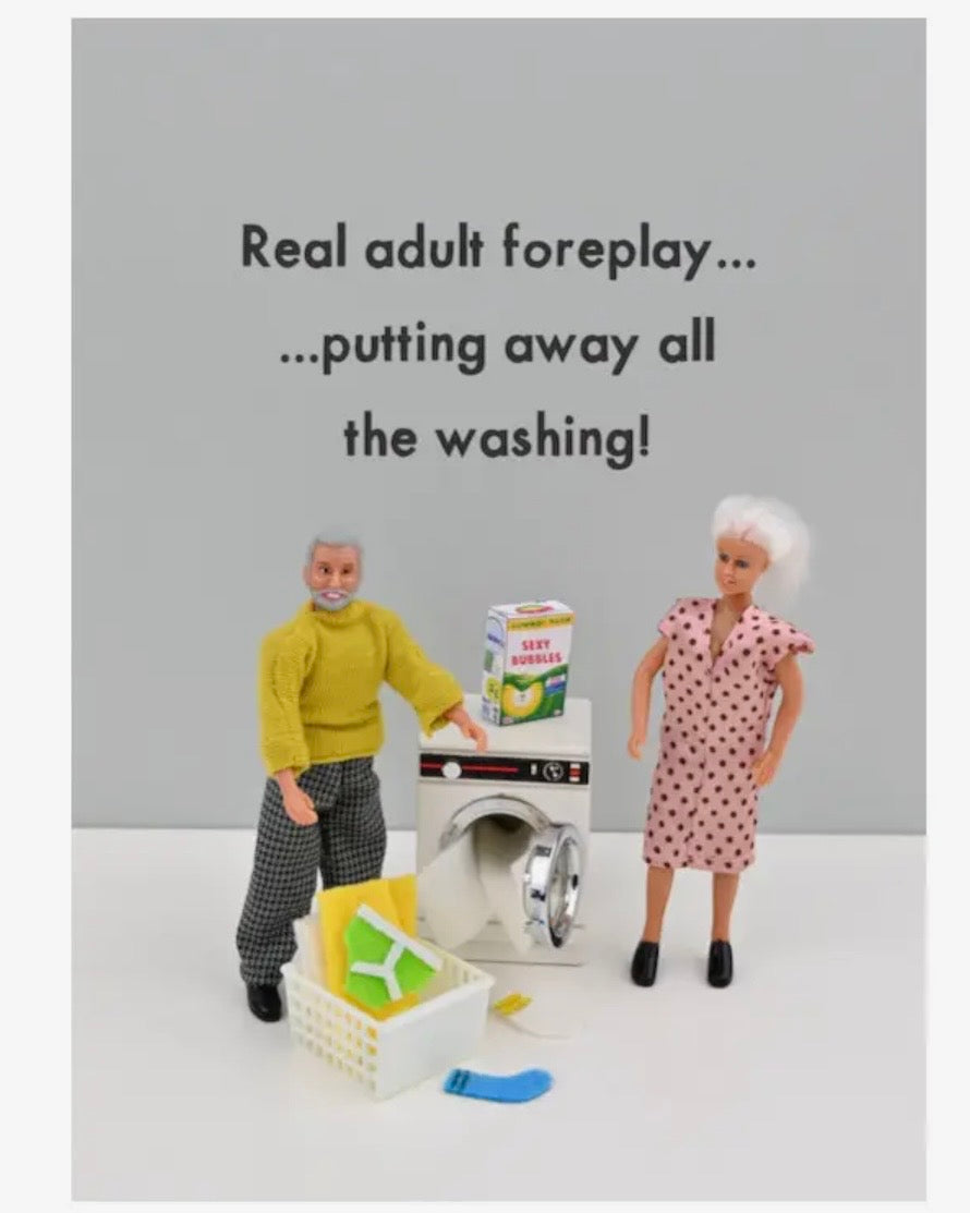 Put Away The Washing Card - Jeffrey & Janice