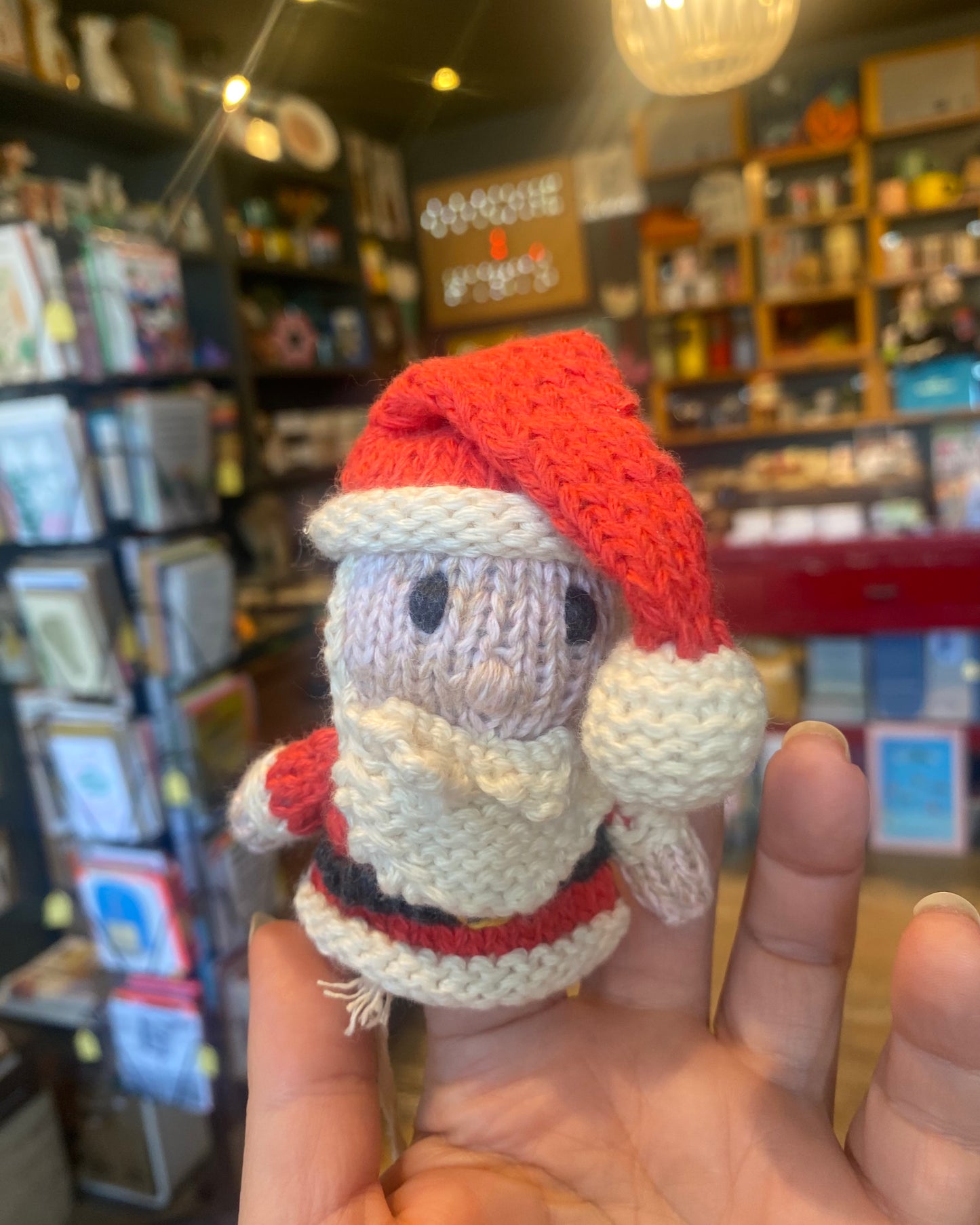 Christmas Santa Knitted Finger Puppet-ChunkiChilli-My Beautiful Caravan