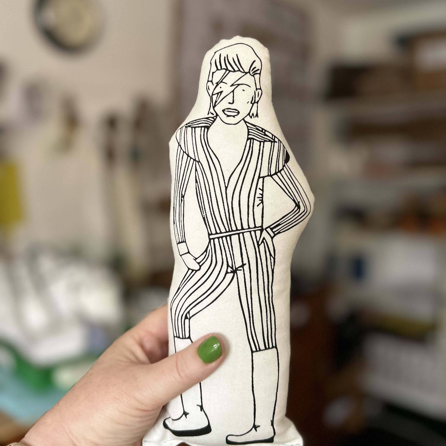 David Bowie Cushion Doll-Fat Hen And Flo-My Beautiful Caravan