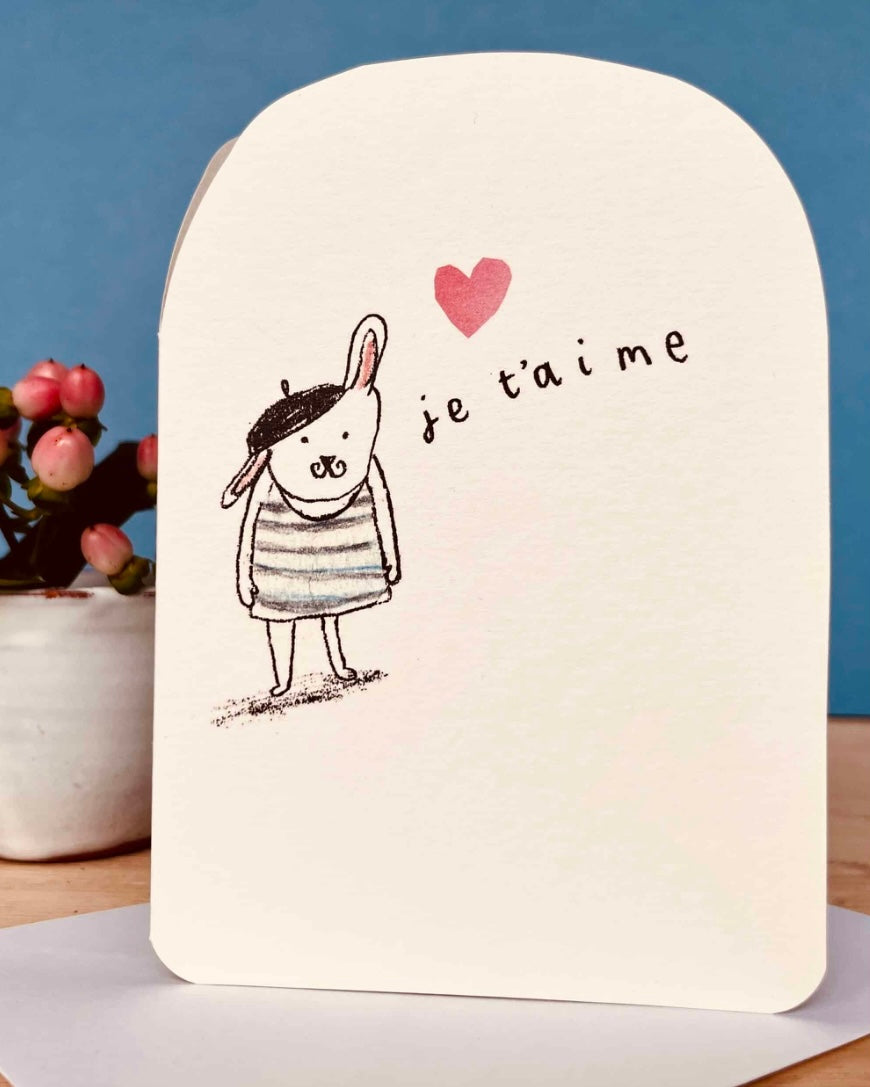 Je T’aime Bunny Card