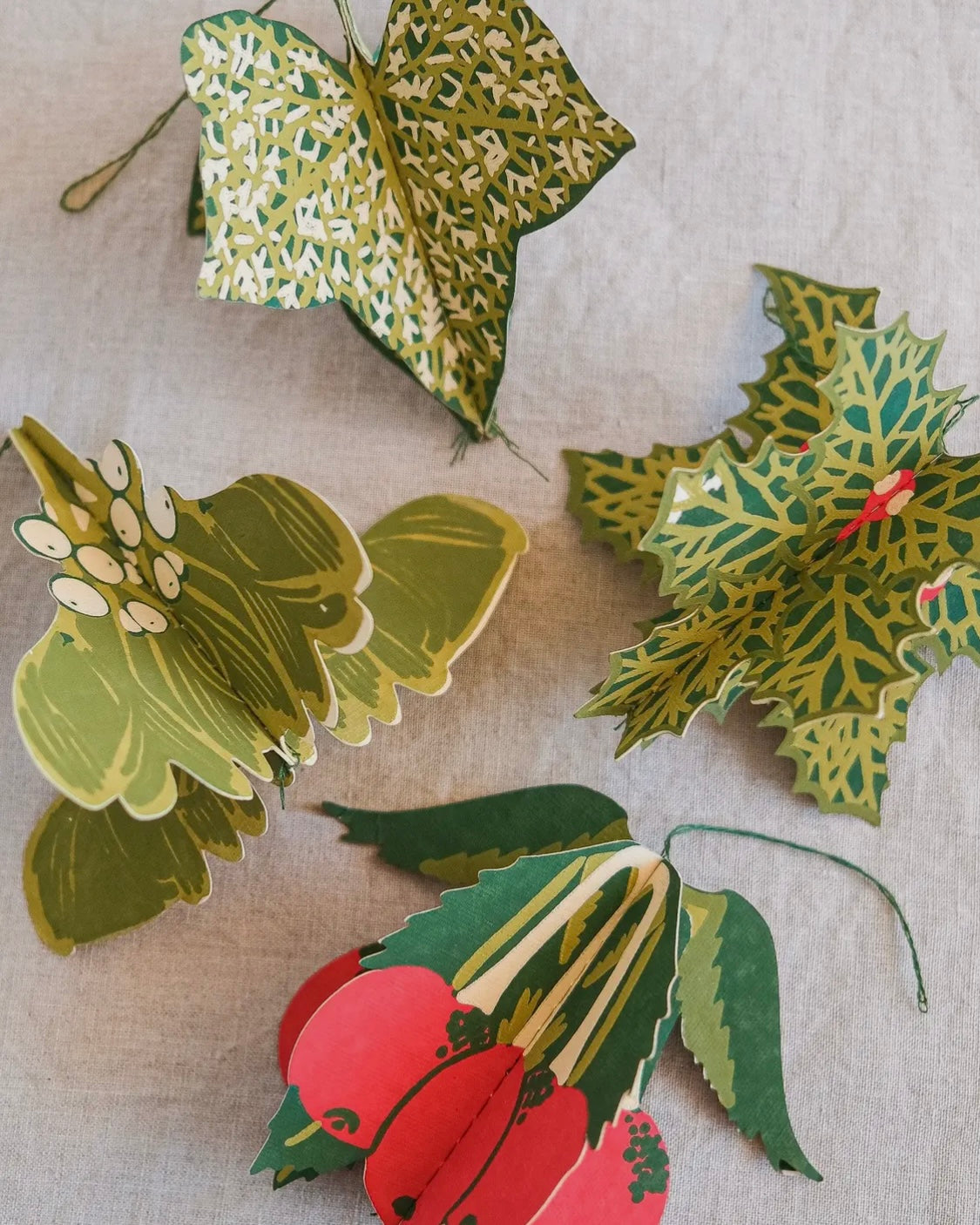 Festive Foliage Paper Ornaments-East End Press-