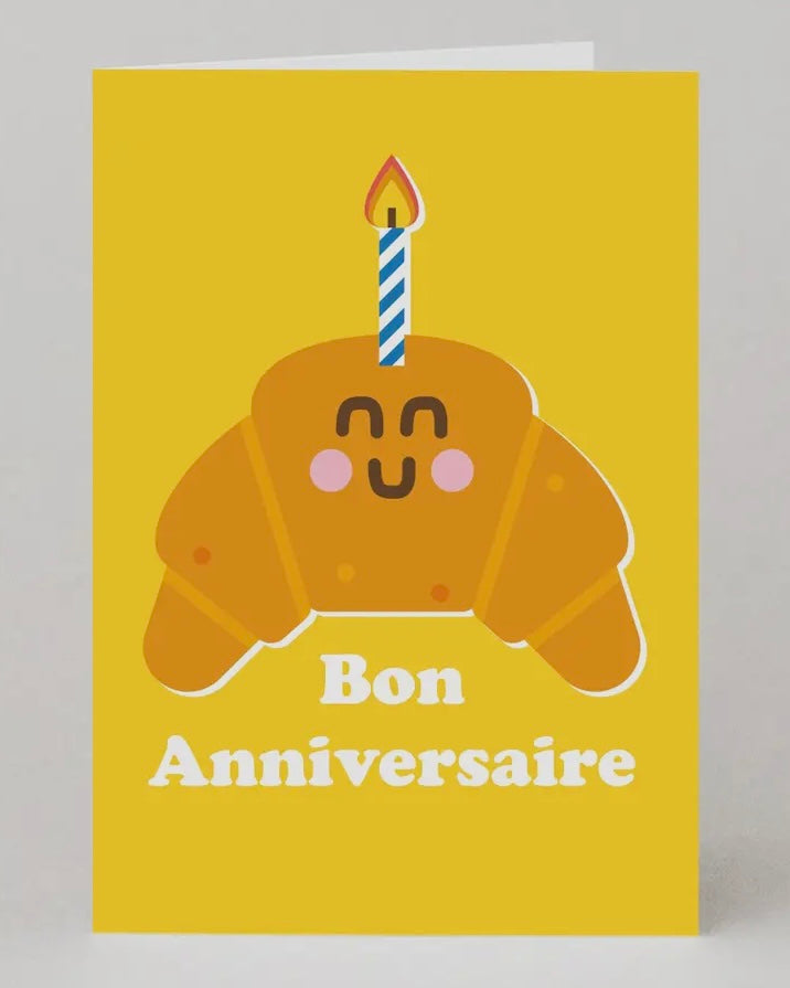 Bon Anniversaire Croissant Birthday Card
