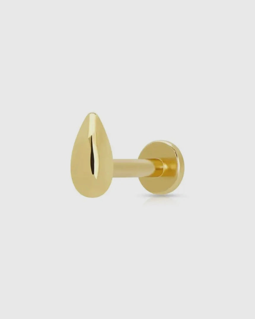 Teardrop Single Earring (Flat Backed)
