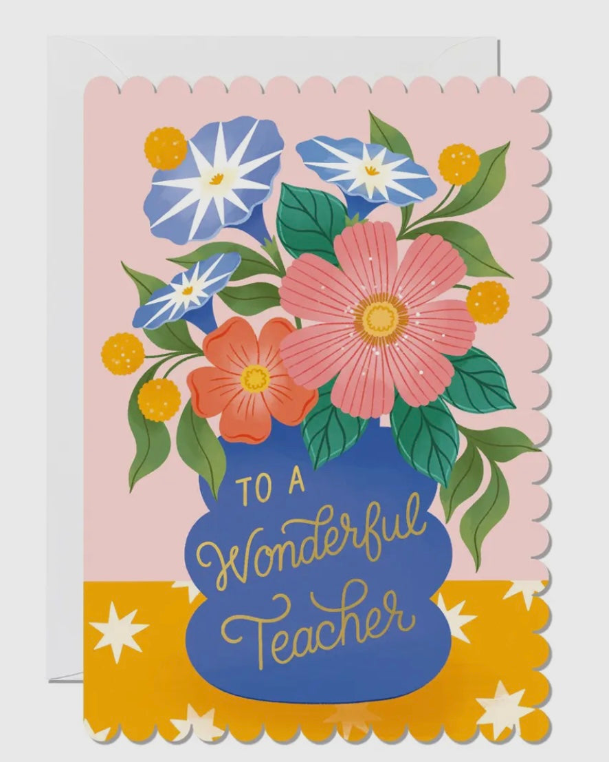 Wonderful Teacher Vase Card