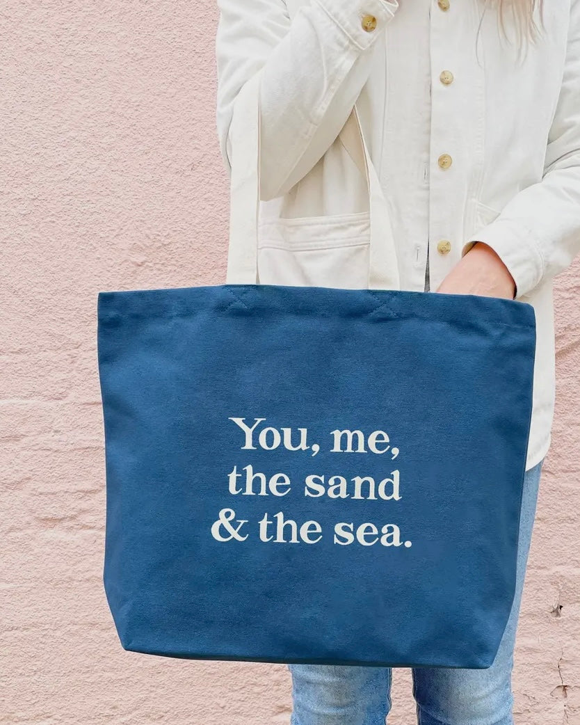 You, Me, The Sand & The Sea Canvas Tote