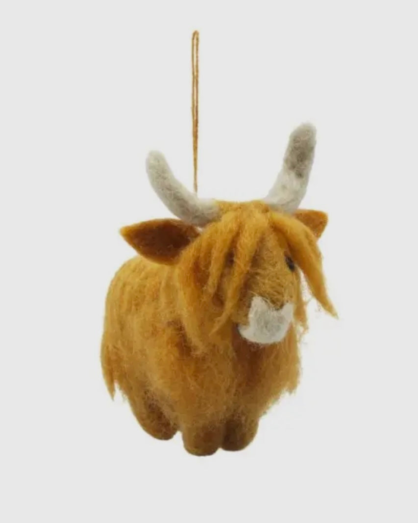 Highland Cow Felt Decoration