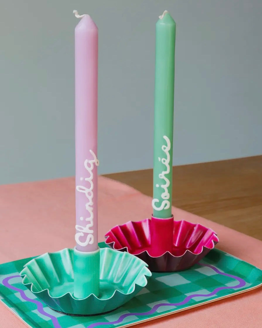 Scalloped Metal Candle Holder