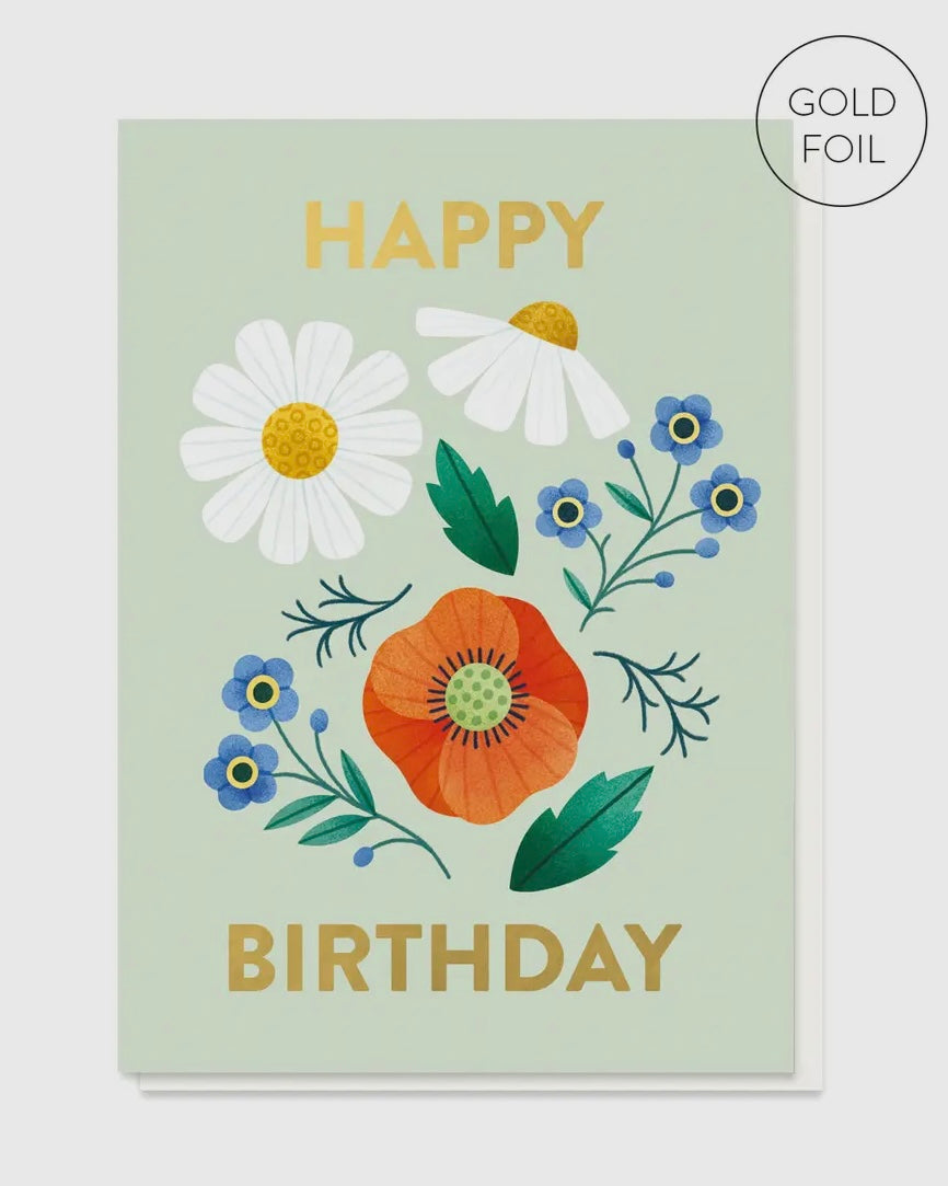 Wild Flowers Birthday Card