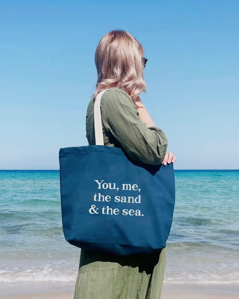 You, Me, The Sand & The Sea Canvas Tote