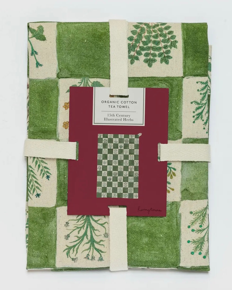 15th Century Illustrated Herbs Teatowel