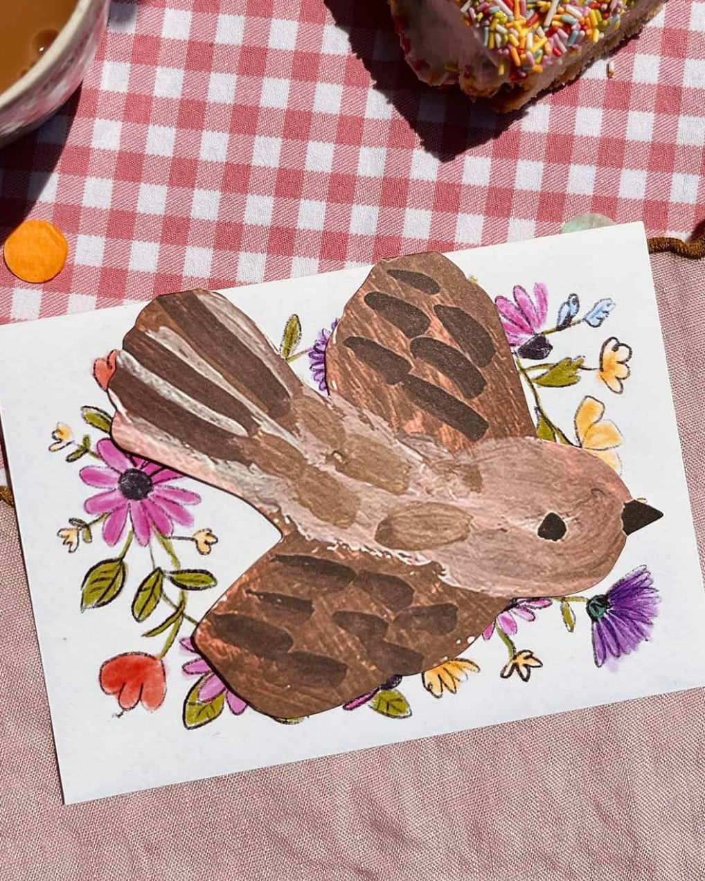 Flying Bird Cut Out Card