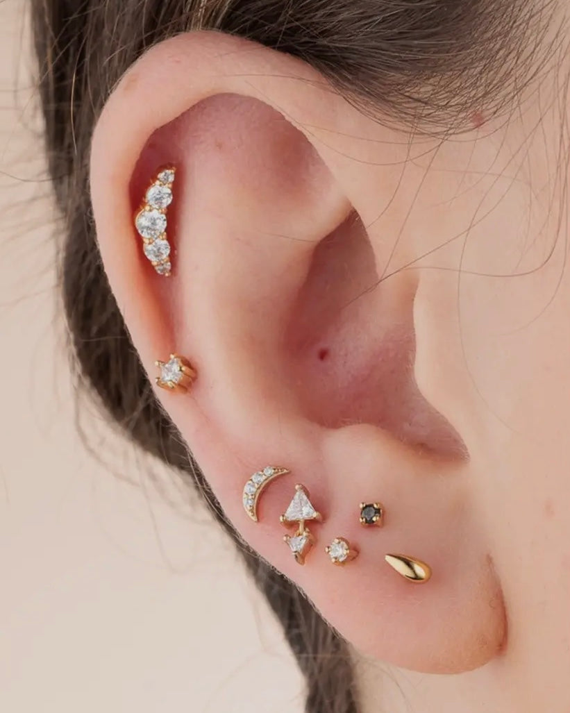 Helix Curve Single Earring (Flat Backed)