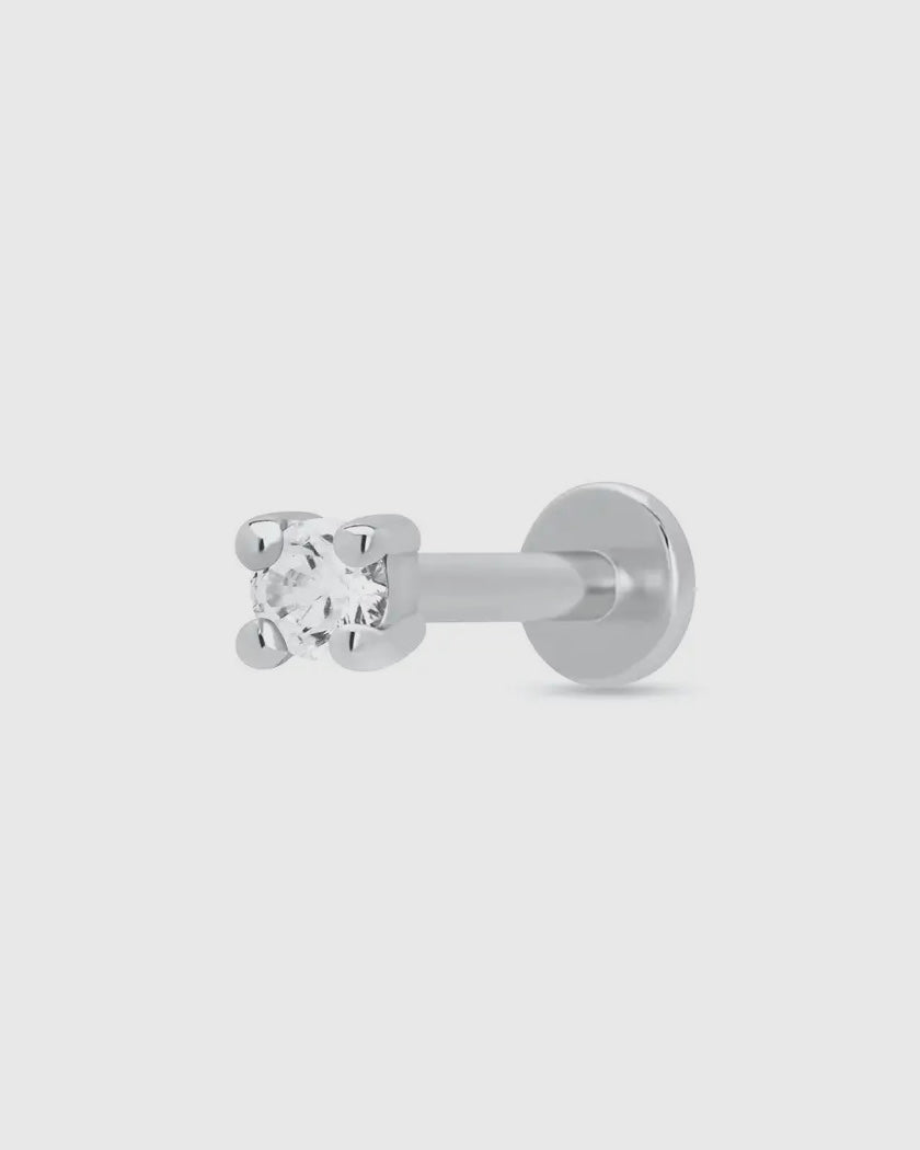 Clear Stone Single Earring (Flat Backed)