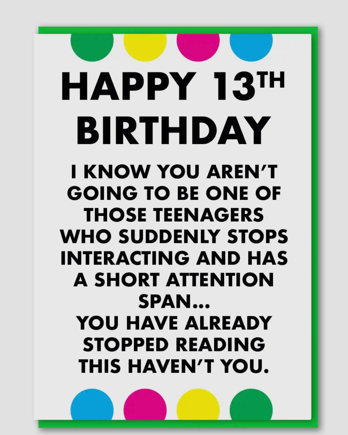 Happy 13th Birthday Card