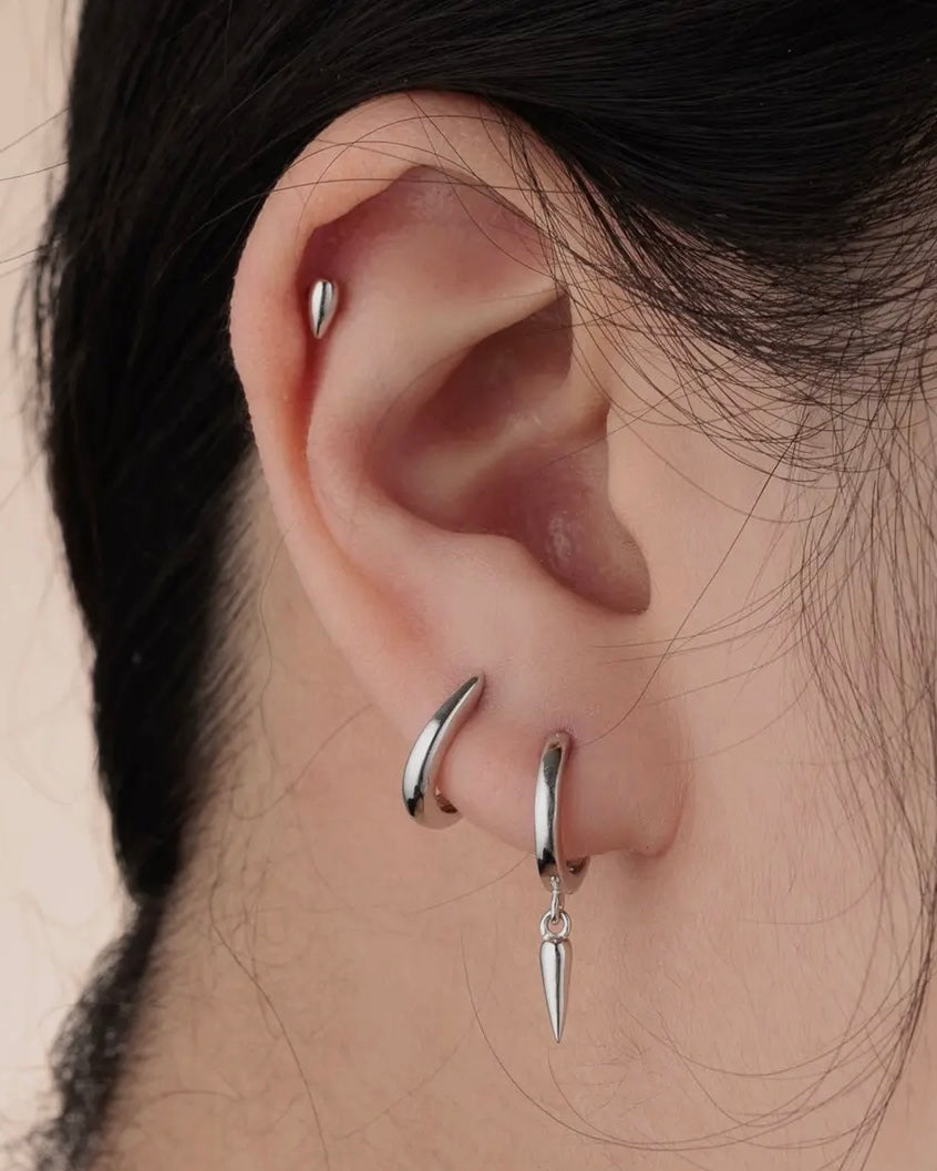 Teardrop Single Earring (Flat Backed)