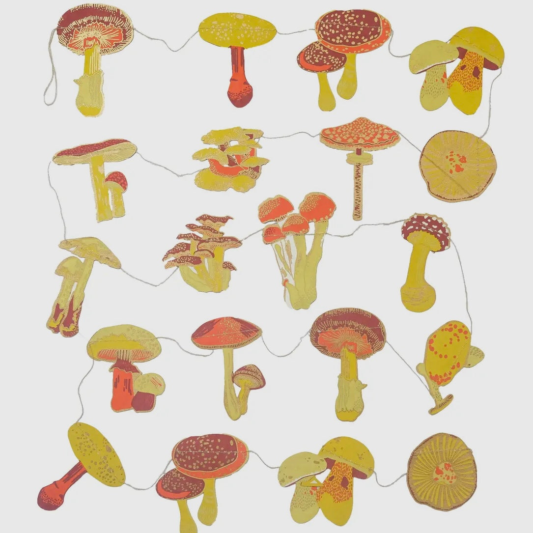 Mushrooms Paper Garland