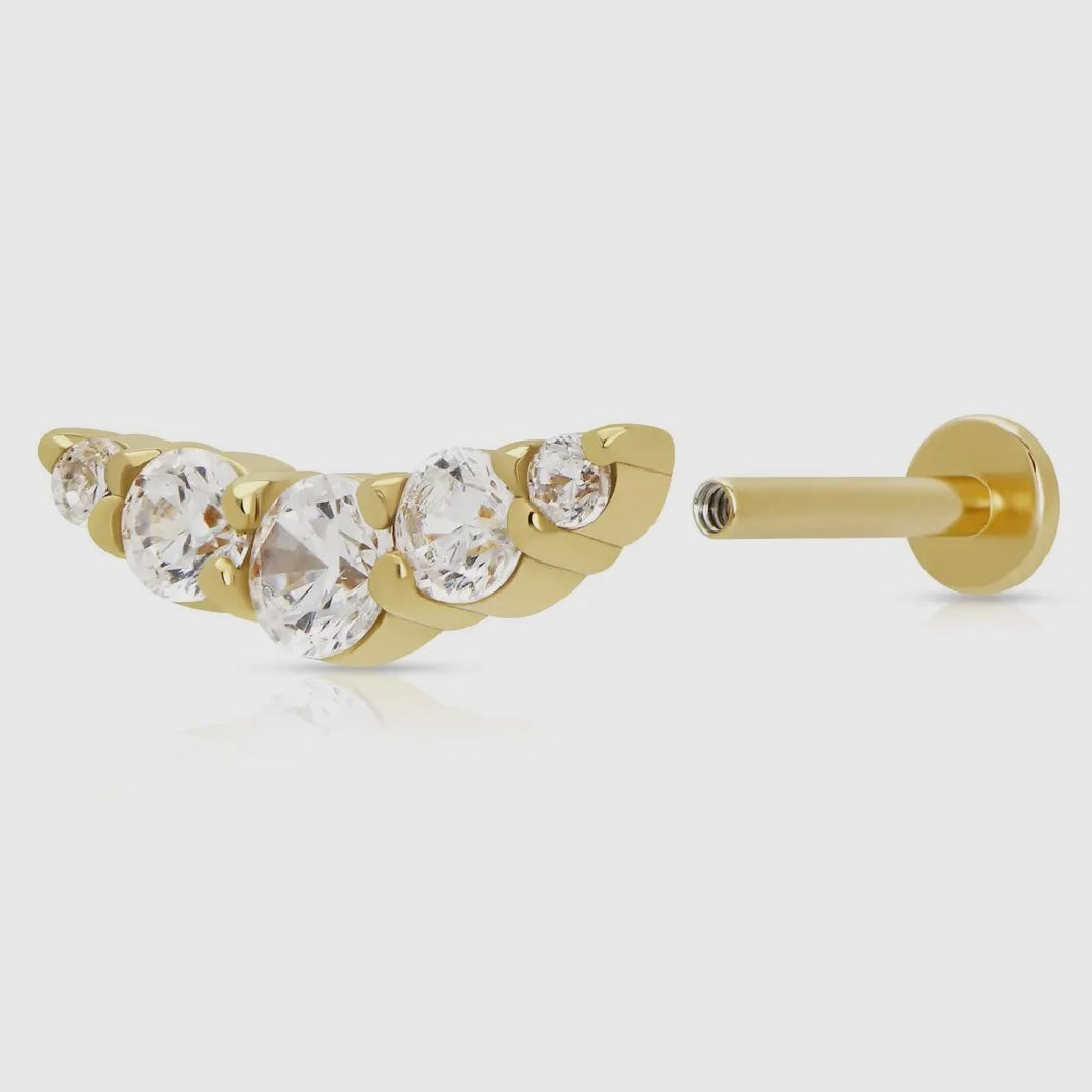 Helix Curve Single Earring (Flat Backed)