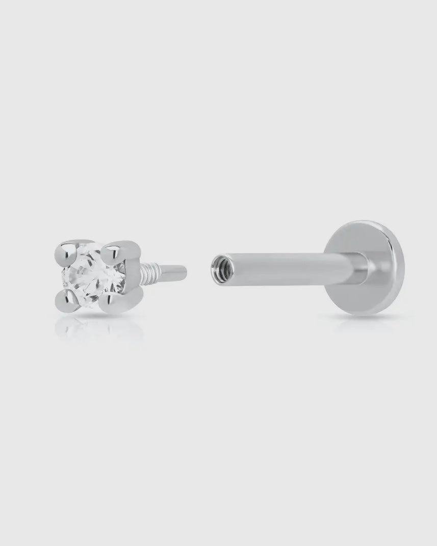 Clear Stone Single Earring (Flat Backed)