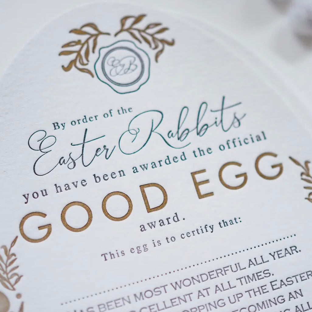 Good Egg Easter Certificate-Soch & Co-My Beautiful Caravan