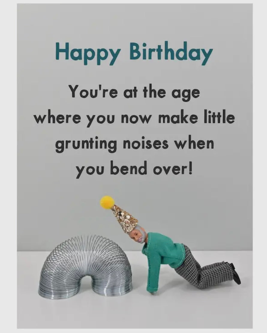 Grunting Noises Birthday Card - Jeffrey & Janice-Bold & Bright-My Beautiful Caravan