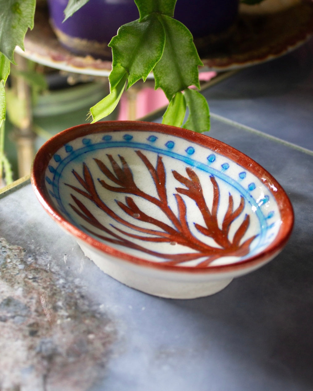 Handmade Hand Painted Coral Soap Dish-Aarven-My Beautiful Caravan