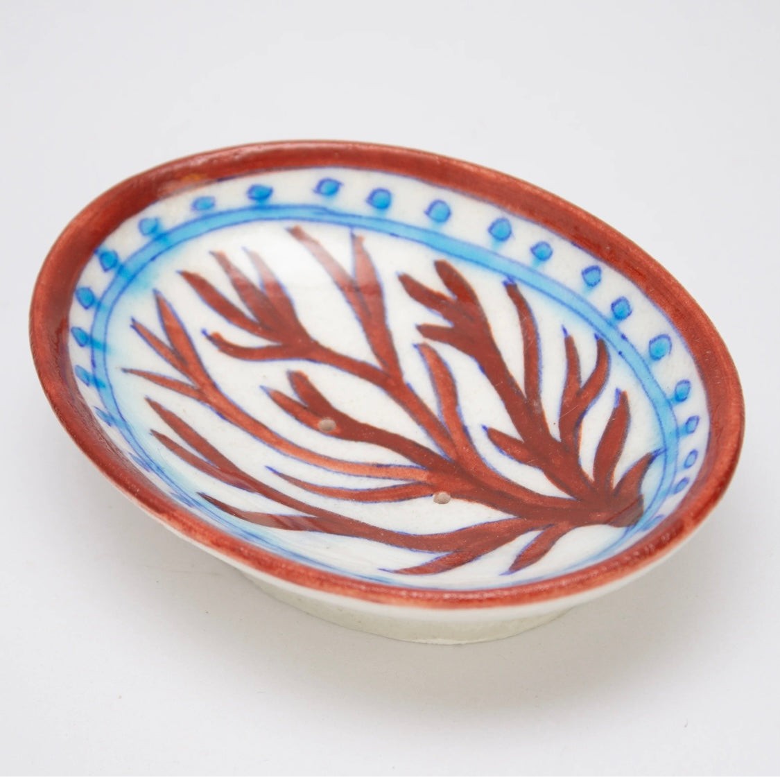 Handmade Hand Painted Coral Soap Dish-Aarven-My Beautiful Caravan