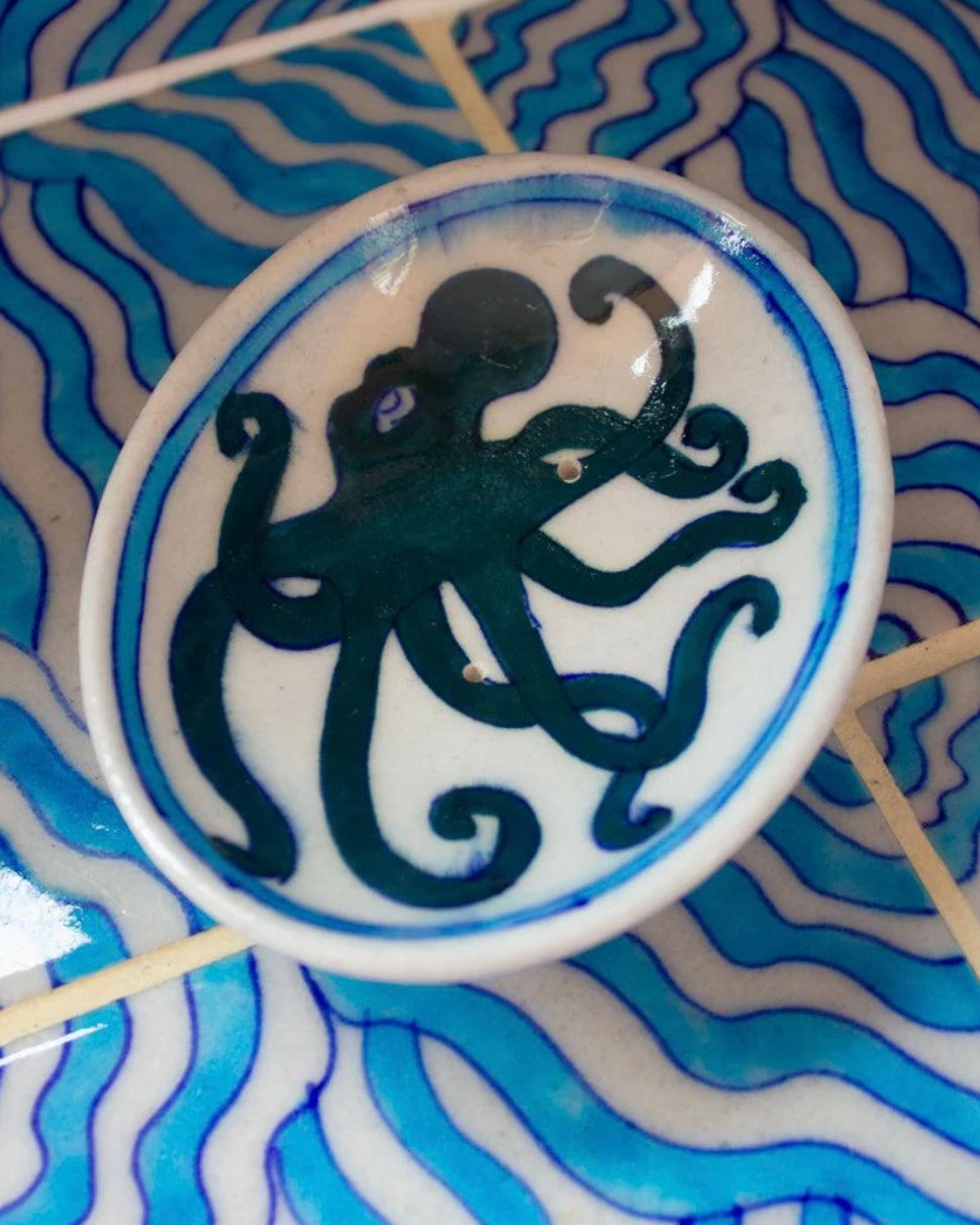 Handmade Hand Painted Octopus Soap Dish-Aarven-My Beautiful Caravan