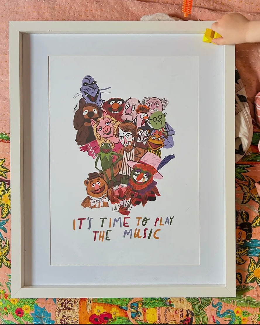 Its Time To Start The Music Print-Dick Vincent Illustrations-My Beautiful Caravan