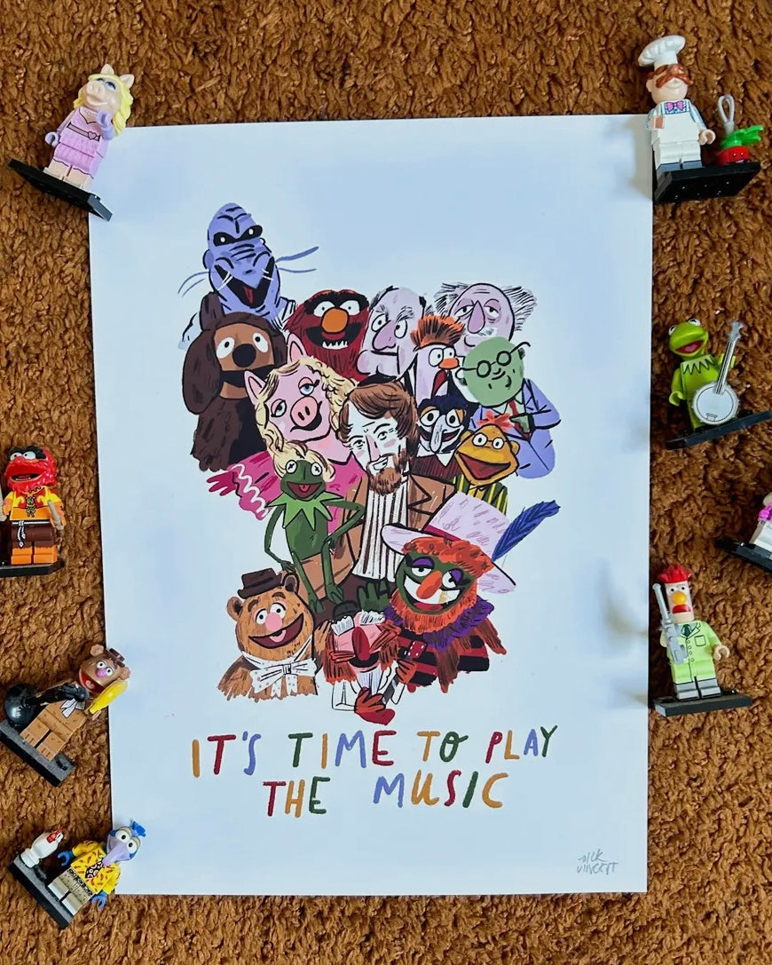 Its Time To Start The Music Print-Dick Vincent Illustrations-My Beautiful Caravan