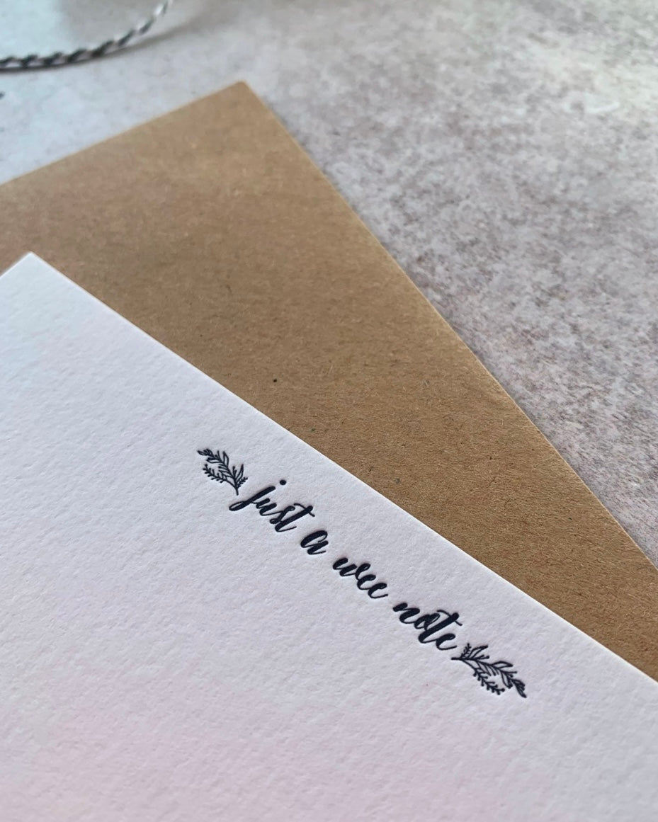 Just A Little Note Letterpress Note Cards-Little Paper Soul-My Beautiful Caravan