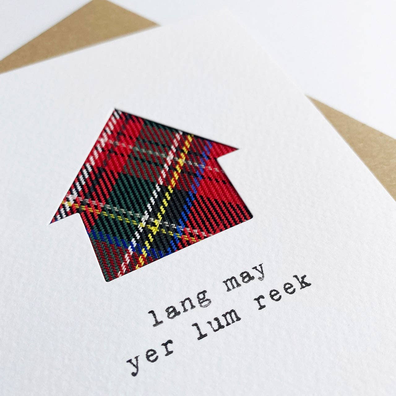 Lang May Yer Lum Reek Real Tartan Greeting Card-Hiya Pal-My Beautiful Caravan
