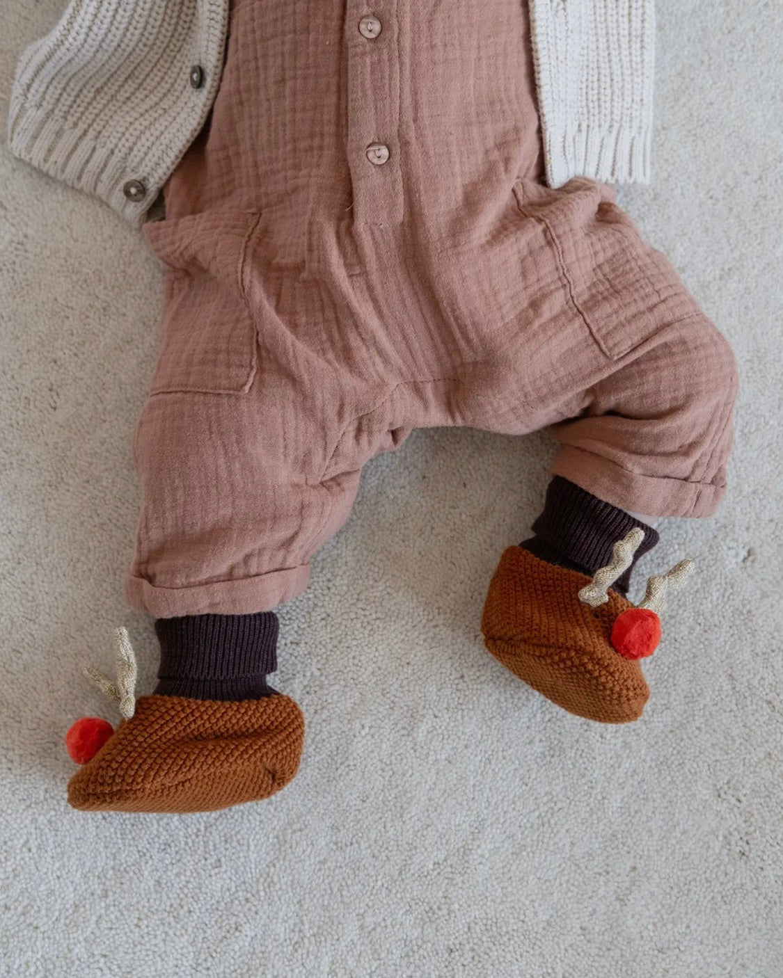 Reindeer Baby Slippers-Sophie Home-My Beautiful Caravan