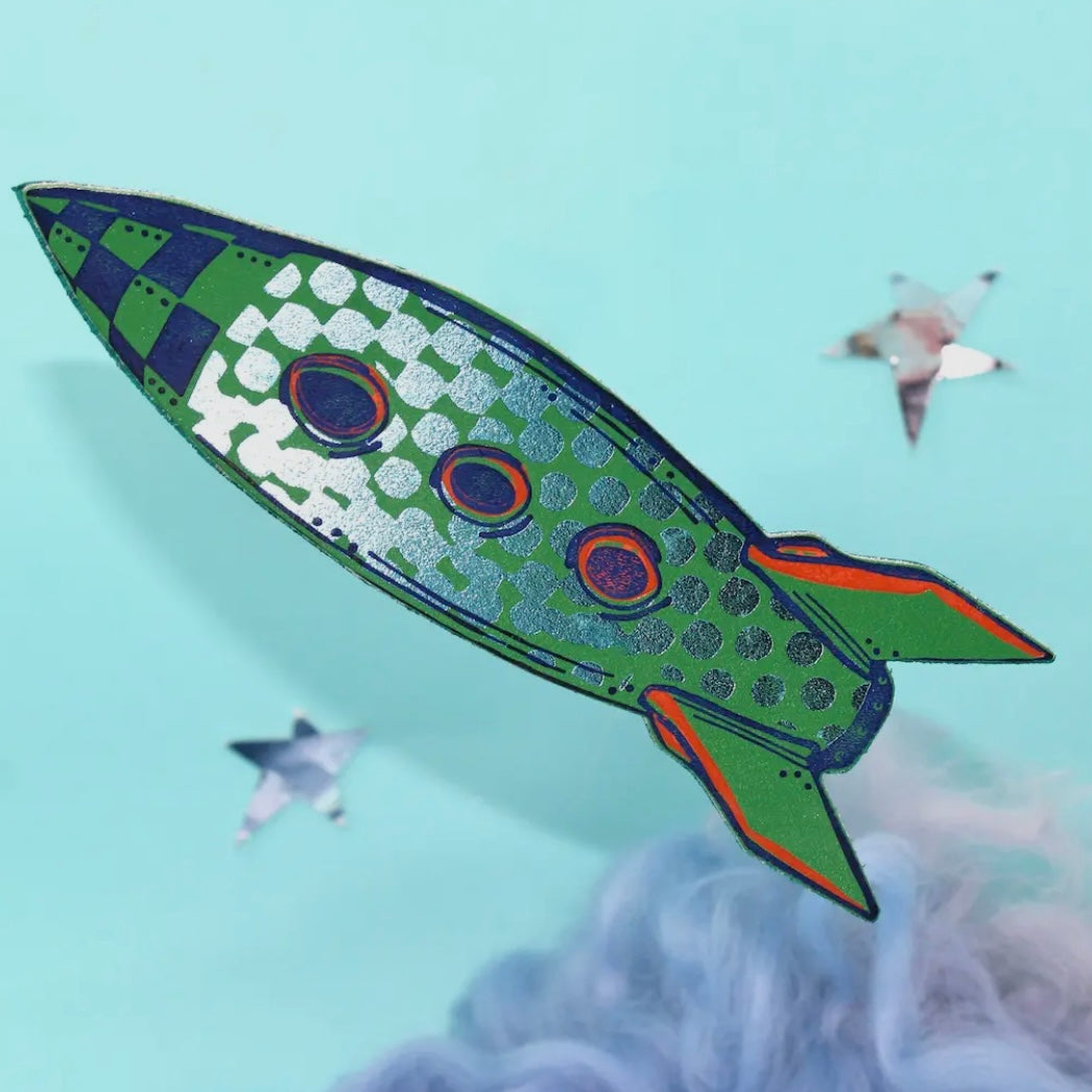Rocket Leather Bookmark-Ark Colour Design-My Beautiful Caravan
