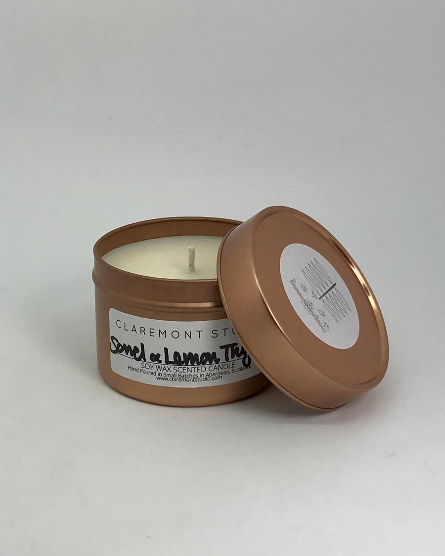 Rose Gold Travel Tin Candle (100m)-Claremont Studio-My Beautiful Caravan