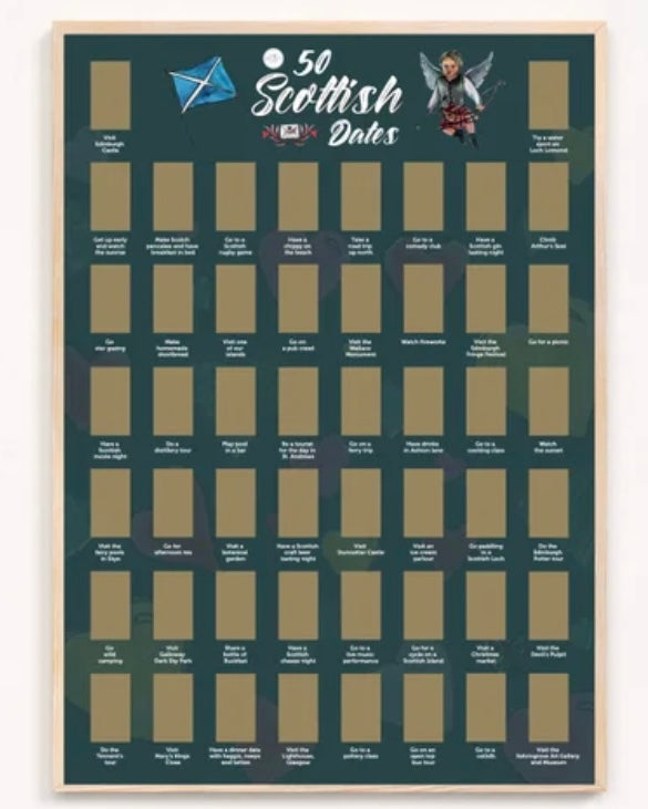 Scottish Scratch Off Poster-Scot Bucket List-My Beautiful Caravan