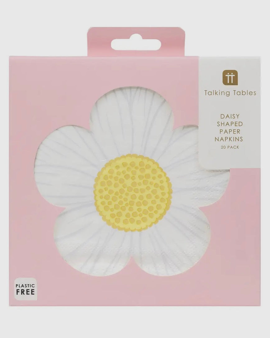 Shaped Daisy Floral Napkins-Talking Tables-My Beautiful Caravan