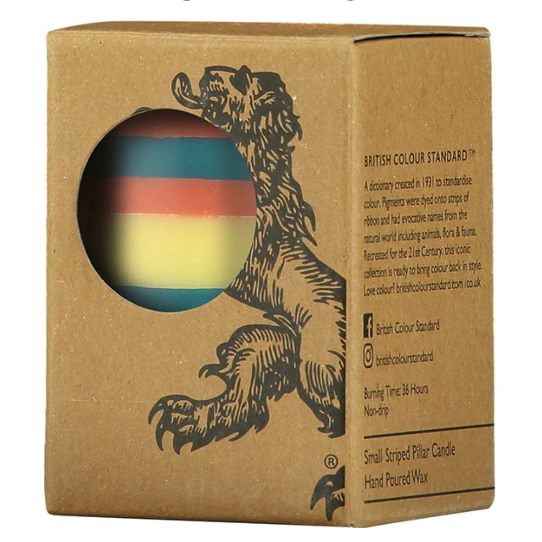 Striped Eco Pillar Candle-Designed In Colour-My Beautiful Caravan