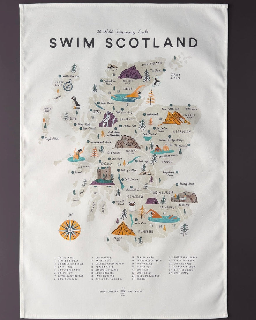 Swim Scotland Tea Towel-Oldfield Design Co-My Beautiful Caravan