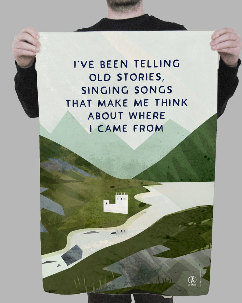 Telling Old Stories Teatowel-Eat Haggis-My Beautiful Caravan