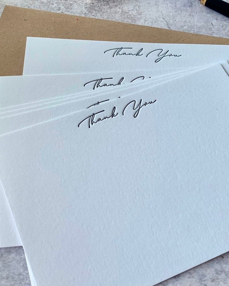 Thank You Letterpress Note Cards-Little Paper Soul-My Beautiful Caravan