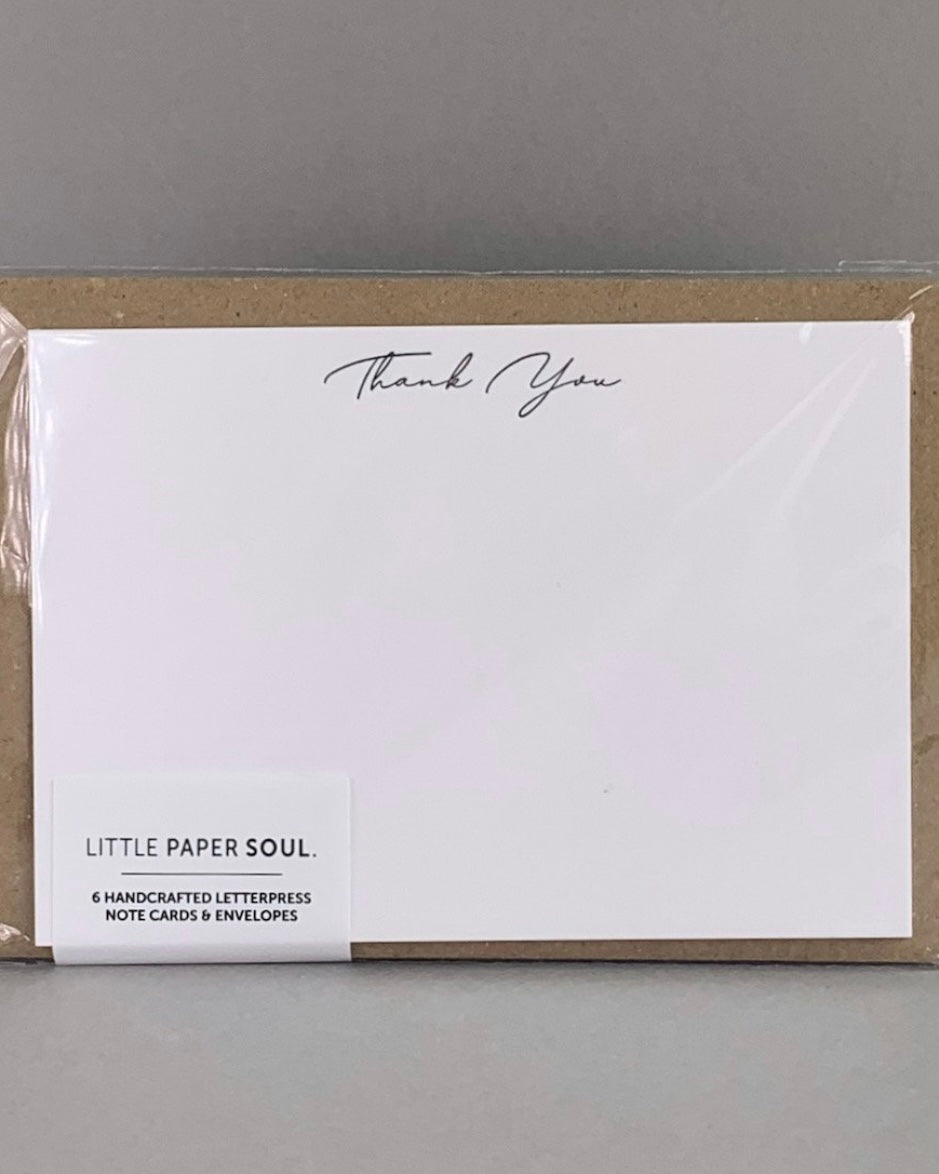 Thank You Letterpress Note Cards-Little Paper Soul-My Beautiful Caravan