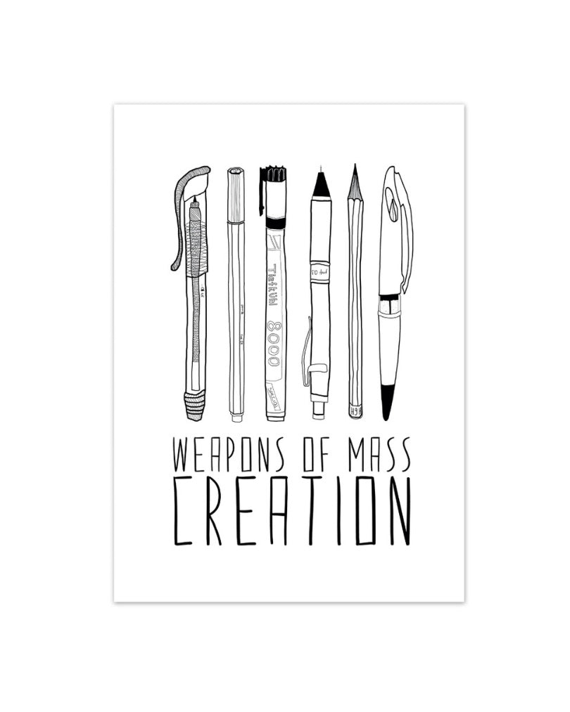 Weapons Of Mass Creation Postcard-East End Prints-My Beautiful Caravan