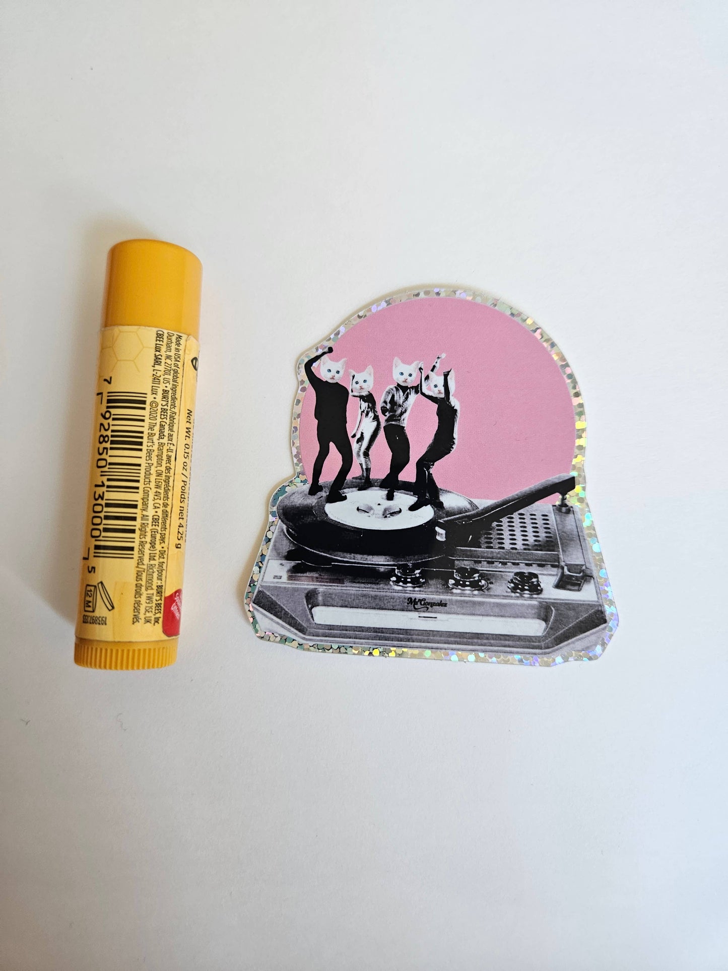 Dancing Cats Fun Glitter Sticker