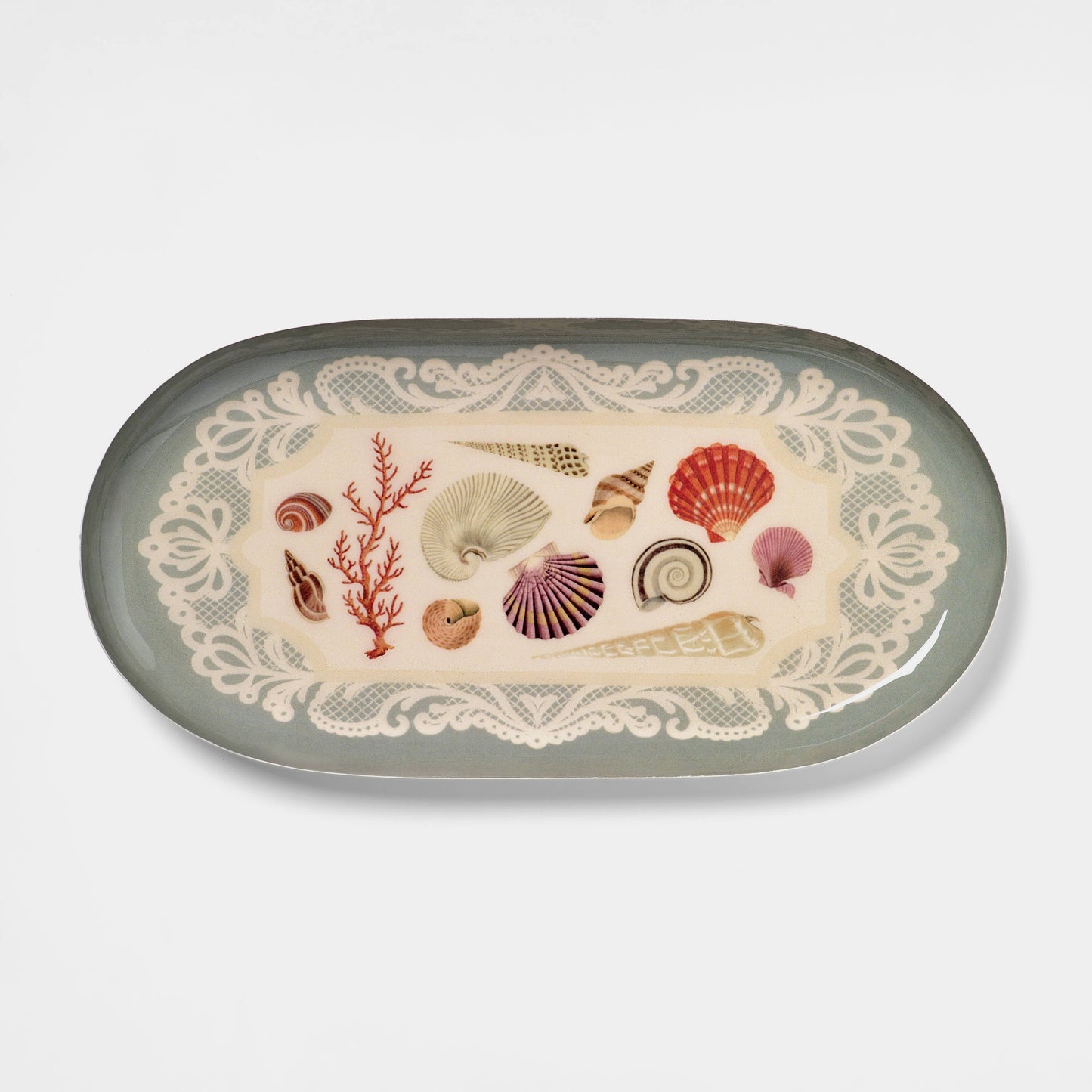 Specimens Of The Sea Oval Enamel Tray